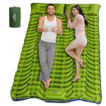 OUTTPLY Double Sleeping Pad for Camping, Self Inflating 4" Extra Thick Camping Sleeping Pad for 2 Person with Pillow, Built-in Foot Pump, Portable Sleeping Mat for Backpacking, Hiking, Travel Tent
