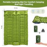 OUTTPLY Double Sleeping Pad for Camping, Self Inflating 4" Extra Thick Camping Sleeping Pad for 2 Person with Pillow, Built-in Foot Pump, Portable Sleeping Mat for Backpacking, Hiking, Travel Tent