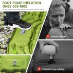 OUTTPLY Double Sleeping Pad for Camping, Self Inflating 4" Extra Thick Camping Sleeping Pad for 2 Person with Pillow, Built-in Foot Pump, Portable Sleeping Mat for Backpacking, Hiking, Travel Tent