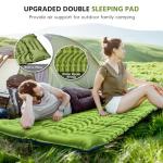 OUTTPLY Double Sleeping Pad for Camping, Self Inflating 4" Extra Thick Camping Sleeping Pad for 2 Person with Pillow, Built-in Foot Pump, Portable Sleeping Mat for Backpacking, Hiking, Travel Tent