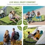 OUTTPLY Double Sleeping Pad for Camping, Self Inflating 4" Extra Thick Camping Sleeping Pad for 2 Person with Pillow, Built-in Foot Pump, Portable Sleeping Mat for Backpacking, Hiking, Travel Tent