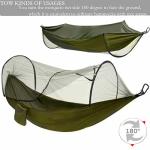 Hammocks for Outside with Mosquito Net,Camping Hammock Lightweight Portable Parachute 2 Person Outdoor Hammock for Indoor Backpacking Survival Travel Patio Army Green