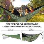gymolo Camping Hammock - Hammocks with Mosquito Net Tent and Rain Fly Tarp, Portable Single & Double Nylon Parachute Hammock with Heavy Duty Tree Strap, Indoor Outdoor Backpacking Survival Travel