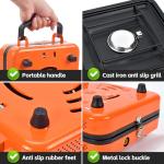 GGC Camping Stove 2 Burner, 20,000 BTU Foldable Camping Stove, Propane Portable Camp Stove with Adjustable Flame, Piezo Ignition & Carry Bag, Portable Stove for Camping, Picnics, and Outdoor Cooking