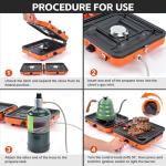 GGC Camping Stove 2 Burner, 20,000 BTU Foldable Camping Stove, Propane Portable Camp Stove with Adjustable Flame, Piezo Ignition & Carry Bag, Portable Stove for Camping, Picnics, and Outdoor Cooking