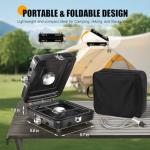 Camping Stove - 2-Burner Propane Camp Stove with Push-Button Instant Ignition,Adjustable Stove with Carry Bag & Handle for Outdoor Tailgating, Backyard BBQ Camping Essentials