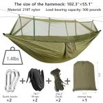 Camping Hammock, Portable Hammocks with Mosquito Net, Hammock Tent for Outside Hiking Travel Camping Gear Must Haves (Green)