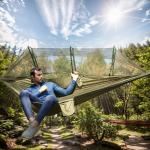 Camping Hammock, Portable Hammocks with Mosquito Net, Hammock Tent for Outside Hiking Travel Camping Gear Must Haves (Green)