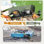 Zingoetrie Camping Stove Propane Burner 17000 BTU Adjustable 2 Burners with Windscreen Foldable Portable Stove Double Burner Stove with Bag Suitable for Outdoor Camping Partying