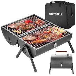 Portable Charcoal Grill Outdoor Stove: BBQ Easy to take Two Side Carbon Griller