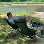 TOBTOS High Back Camping Chair, Lightweight Folding Chair with Head Support, Compact Chair with Carry Bag for Outdoor Camp, Hiking, Backpacking (Green)