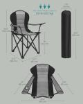 SONGMICS Folding Camping Chair, with Comfortable Sponge Seat, Cup Holder, Heavy Duty Structure, Max Load Capacity 551 lb, Outdoor Picnic Chair, Gray and Black UGCB006G01