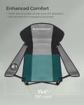 SONGMICS Folding Camping Chair, with Comfortable Sponge Seat, Cup Holder, Heavy Duty Structure, Max Load Capacity 551 lb, Outdoor Picnic Chair, Gray and Black UGCB006G01