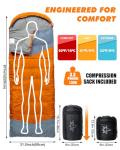 ETGLCOZY Sleeping Bags for Adults Cold Weather & Warm - Backpacking Camping Sleeping Bag for Kids 10-12, Girls, Boys -Lightweight Compact Waterproof for Outdoor & Indoor