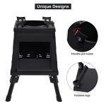 Lineslife Wood Burning Camp Stove, Portable Cast Iron Camping Wood Stove, Black Woodstove with Carrying Case for Backpacking Outdoor Cooking, Small