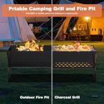 Bearfire Camping Grills 2 Packs, Portable Folding Charcoal Grills, Backpacking BBQ Grill, Heavy Duty Firepit Grill with Carry Bag for Outdoor Cooking, Bonfire, Patio, Backyard-30 Inch