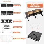 Bearfire Camping Grills 2 Packs, Portable Folding Charcoal Grills, Backpacking BBQ Grill, Heavy Duty Firepit Grill with Carry Bag for Outdoor Cooking, Bonfire, Patio, Backyard-30 Inch