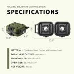 Naturehike 2 Burner Folding Camping Stove, Portable Propane Gas Stove with Carry Bag, 16000 BTU High-Performance Camp Stove with ETL Certification, Adjustable Burners & Piezo Ignition
