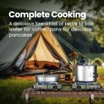 Cofiyard Propane 2-Burner Camping Stove with Carrying Bag and Gas Stove Pressure Regulator, Camping Essentials Folding Camp Stove with Flick-Style Ignition for Backpacking, Outdoor Cooking, Tailgating