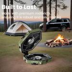 Cofiyard Propane 2-Burner Camping Stove with Carrying Bag and Gas Stove Pressure Regulator, Camping Essentials Folding Camp Stove with Flick-Style Ignition for Backpacking, Outdoor Cooking, Tailgating