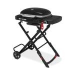 Weber Traveler Compact Portable Liquid Propane Gas Grill for Camping and Travel, 1 Burner, Black