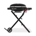 Weber Traveler Compact Portable Liquid Propane Gas Grill for Camping and Travel, 1 Burner, Black