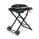 Weber Traveler Compact Portable Liquid Propane Gas Grill for Camping and Travel, 1 Burner, Black