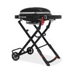 Weber Traveler Compact Portable Liquid Propane Gas Grill for Camping and Travel, 1 Burner, Black