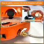 Cofiyard 1-Burner Propane Stove Portable Camping Stove with Carry Strap, Backpacking Camp Stove for Outdoor Cooking, Flick-Style Ignition, Temperature Control, 8600 BTUs of Power for Camping BBQ& More