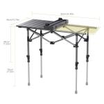 Anbte Folding Camping Table, Aluminum Roll Up Camping Table Adjustable Height with Storage Net and Bag, Lightweight Outdoor Table 32.2” X 16”, for Outdoor Travel BBQ Party Picnic, Black