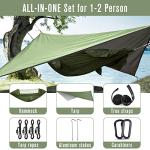 G4Free Large Camping Hammock with Mosquito Net and Rain Fly- 2 Person Portable Hammock with Bug Net and Tent Tarp for Outdoor Hiking Camping Backpacking Travel