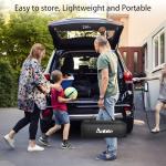 Anbte Folding Camping Table, Aluminum Roll Up Camping Table Adjustable Height with Storage Net and Bag, Lightweight Outdoor Table 32.2” X 16”, for Outdoor Travel BBQ Party Picnic, Black