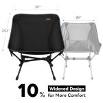 TOBTOS Ultralight Camping Chair, Portable Folding Backpacking Chair, Compact Camping Chair with Carry Bag for Outdoor Camp Hiking Backpack Beach Travel (Black)