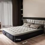 SENNOUL Air Mattress Queen with Built in Pump - Upgraded Blow Up Bed, 2 Mins Quick Self Inflatable, 13"/650lbs Max, Strong Support, All Night No Lost Air, for Camping,Home,Guests & Portable Travel