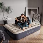 SENNOUL Air Mattress Queen with Built in Pump - Upgraded Blow Up Bed, 2 Mins Quick Self Inflatable, 13"/650lbs Max, Strong Support, All Night No Lost Air, for Camping,Home,Guests & Portable Travel