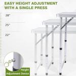 JOUYEK Camping Table, Folding Camping Table with Storage, Portable Kitchen Table, Lightweight, 3 Heights Adjustable Camping Furniture for BBQ, Picnic, Camping, Hiking, Beach, and Indoor