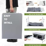 JOUYEK Camping Table, Folding Camping Table with Storage, Portable Kitchen Table, Lightweight, 3 Heights Adjustable Camping Furniture for BBQ, Picnic, Camping, Hiking, Beach, and Indoor