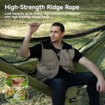 Travel Bird Camping Hammock with Mosquito Net and Ridge Rope, Extra Large for 2 Person, Lightweight Hanging Hammocks Tree Straps, All-in-one Fast Open Hammock for Outside, Hiking, and Travel