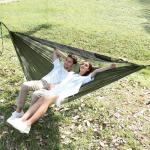 Travel Bird Camping Hammock with Mosquito Net and Ridge Rope, Extra Large for 2 Person, Lightweight Hanging Hammocks Tree Straps, All-in-one Fast Open Hammock for Outside, Hiking, and Travel