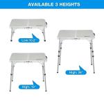 REDCAMP Small Folding Camping Table 2ft, 3 Heights Portable Outdoor Folding Table Aluminum Camp Table Adjustable Height Lightweight for Picnic Cooking Beach