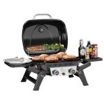 Grills House 2-Burner Portable Propane Gas Grill with Foldable Side Tables and Legs, Outdoor Tabletop Gas Grill with Warming Rack for Travel, Picnic, Tailgate, Camping, Black, GT2005-SC