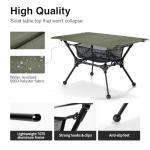 ONETIGRIS Dipper Camping Table, Lightweight Portable Folding Table with Mesh Storage Net, High/Low Options, Ideal for Camping, Hiking, Tailgating, Beach, Picnic, Travel, Backyard