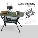 ONETIGRIS Dipper Camping Table, Lightweight Portable Folding Table with Mesh Storage Net, High/Low Options, Ideal for Camping, Hiking, Tailgating, Beach, Picnic, Travel, Backyard