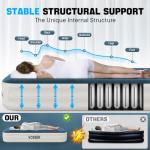 VOSSER Twin Air Mattress with Built-in Pump,Fast & Easy Inflation/Deflation Inflatable Mattress, Foldable Blow Up Mattress with Storage Bag, Inflatable Bed for Home, Camping & Guests