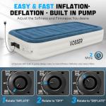 VOSSER Twin Air Mattress with Built-in Pump,Fast & Easy Inflation/Deflation Inflatable Mattress, Foldable Blow Up Mattress with Storage Bag, Inflatable Bed for Home, Camping & Guests