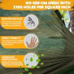 Chihee Ultra-Light Travel Camping Hammock Pop-up Net Hammock 660lbs Load Capacity,Breathable,Quick-Drying Parachute Nylon 2 Premium Carabiners,2 Tree Slings Included for Outdoor Backpacking Hiking