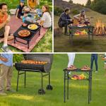 Anbte Folding Camping Table with Storage Net, Pure Black Aluminum 2ft Picnic Table 23.2" x 16" Outdoor Table Adjustable Height Max 27.5", Lightweight, Waterproof, Portable Handle for Travel Cooking