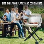 BBQ Gas Grill 3-Burner with Foldable Cart & Side Table, Portable Propane Grill with Lid for Outdoor Patio Backyard Barbecue Camping Tailgating RV Trip, Stainless Steel, GS308