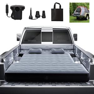 hufaut Camping Pickup Truck Bed Air Mattress Thicken Sleeping Pad for 5.5-5.8Ft Full-Size Short Truck Beds Outdoor Camping Car Travel(Grey)