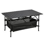 WUROMISE Lightweight Aluminum Folding Camping Table (47” x 21.65” x 26.7”), Portable Roll-Up Design for Outdoor, Camping, Beach, BBQ, Patio, and Picnic, Durable & Waterproof with Carrying Bag
